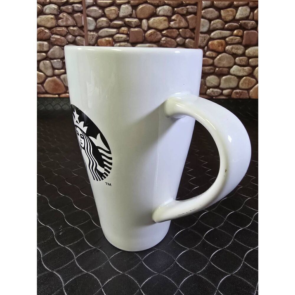 Starbucks 2014 Mug White Handle Ceramic Coffee Cup Black Mermaid Logo 18 Oz - Picture 2 of 7